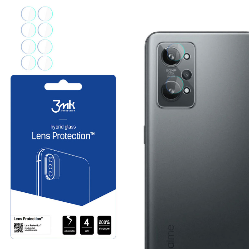 Protetor de lentes de câmara 3MK Lens Protection para Realme GT 2 5G (4 unid.)