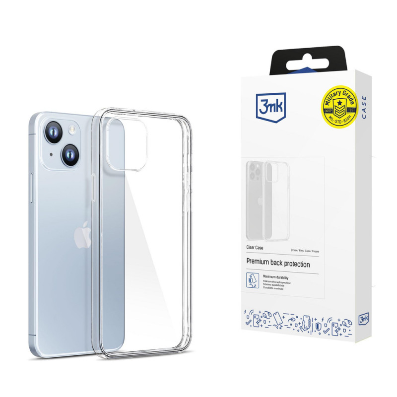 Capa 3MK Clear Case para Apple iPhone 14 Plus / 15 Plus, transparente