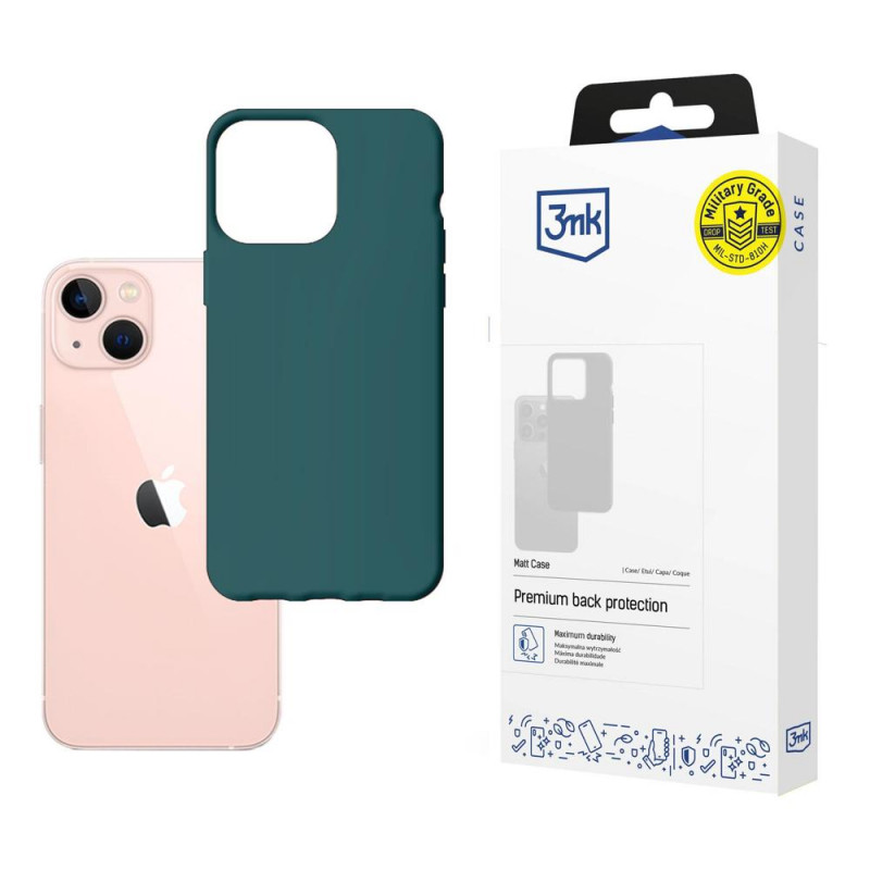 Capa 3MK Matt Case para Apple iPhone 14 Plus / 15 Plus, verde-escuro