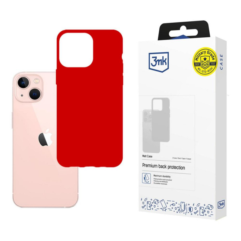 Capa 3MK Matt Case 3MK4038 para Apple iPhone 14 Plus / 15 Plus, vermelha