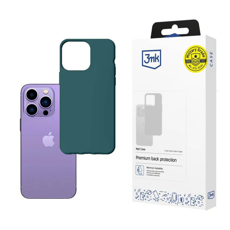 Capa 3MK Matt Case 3MK4043 para Apple iPhone 14 Pro, verde