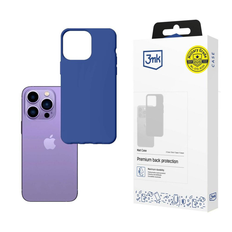Capa 3MK Matt Case 3MK4040 para Apple iPhone 14 Pro, azul