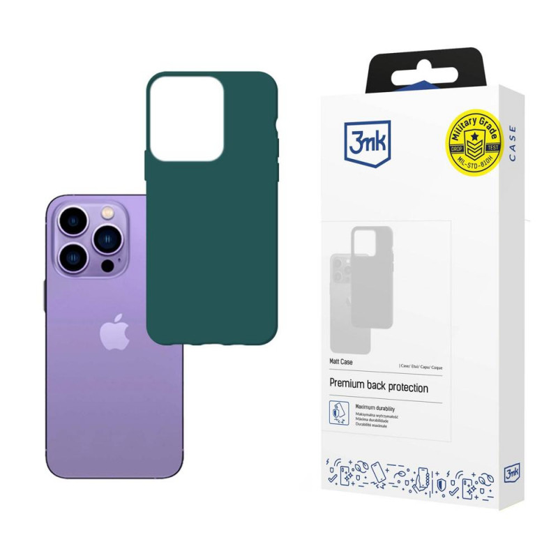Capa 3MK Matt Case 3MK4049 para Apple iPhone 14 Pro Max, verde-escuro