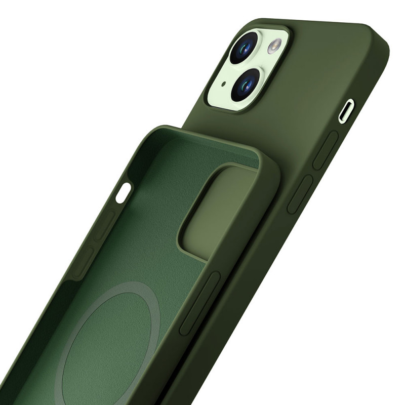 Capa 3MK Hardy Case MagSafe para Apple iPhone 15 Plus / 14 Plus, verde alpino
