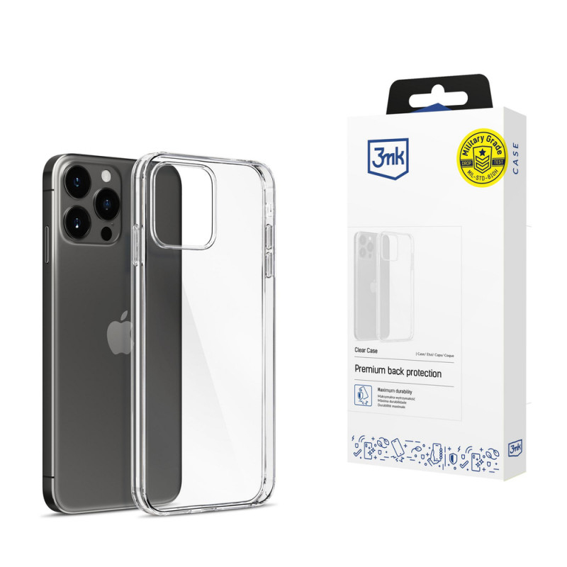 Capa 3MK Clear Case para Apple iPhone 15 Pro, transparente