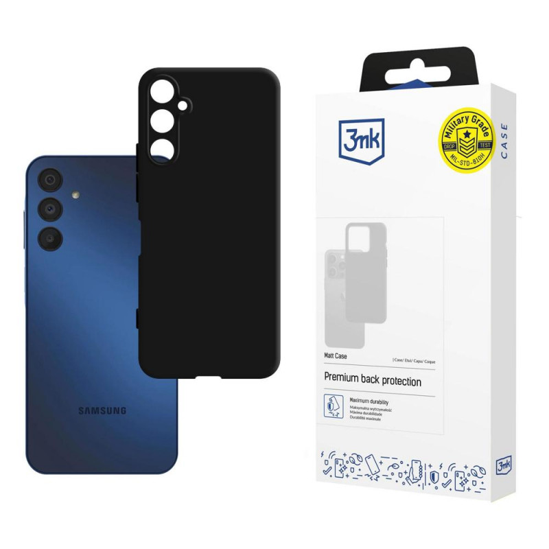 Capa 3MK Matt Case 3MK5415 para Samsung Galaxy A15 4G / 5G, preta