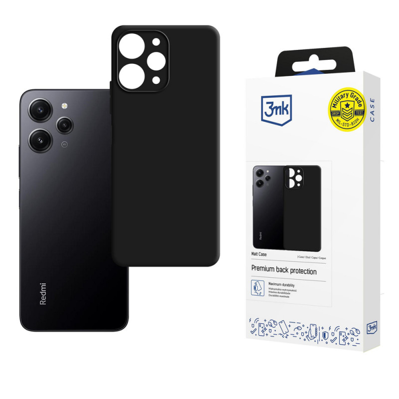 Capa 3MK Matt para Xiaomi Redmi 12, preta