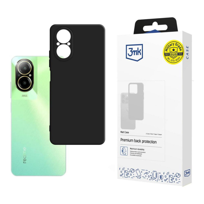 Capa 3MK Matt para Realme C67, preta