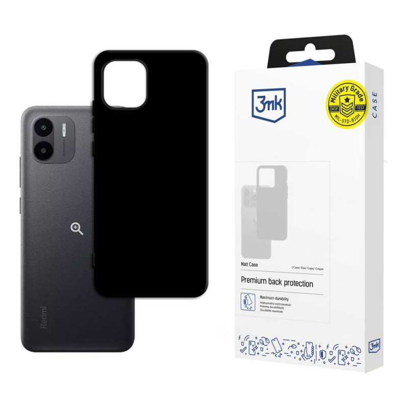 Capa 3MK Matt para Xiaomi Redmi A2, preta