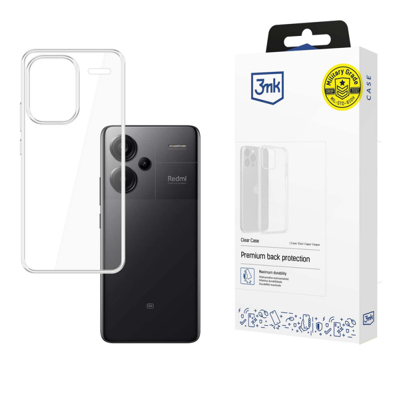 Capa 3MK Clear Case para Redmi Note 13 Pro+ 5G, transparente