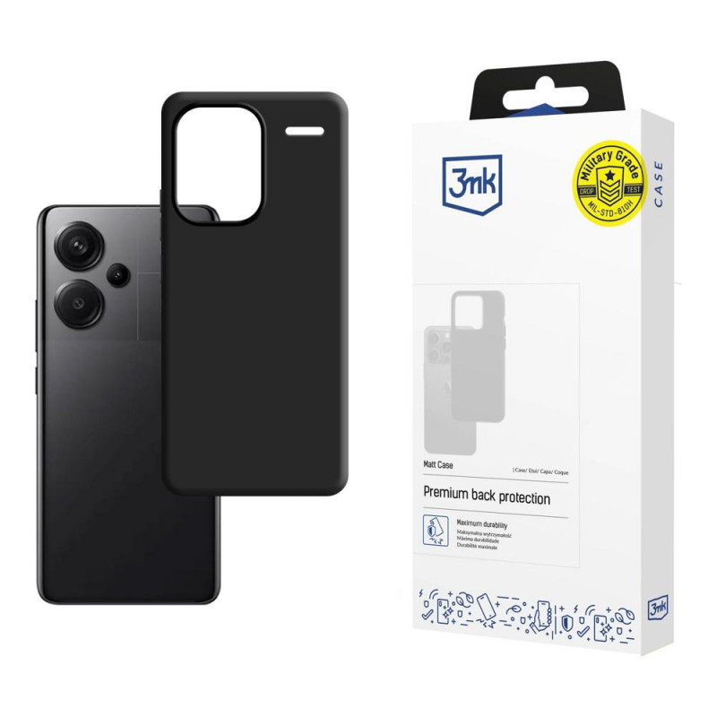 Capa 3MK Matt para Redmi Note 13 Pro+ 5G, preta