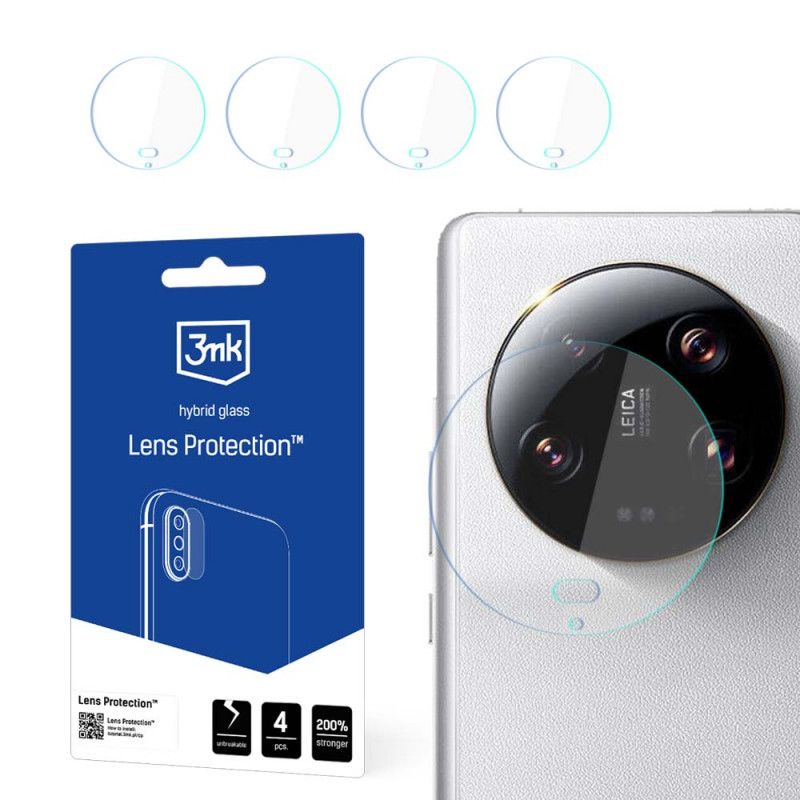 Película de vidro para lente de câmara 3MK Lens Protection para Xiaomi 14 Ultra (4 un.)