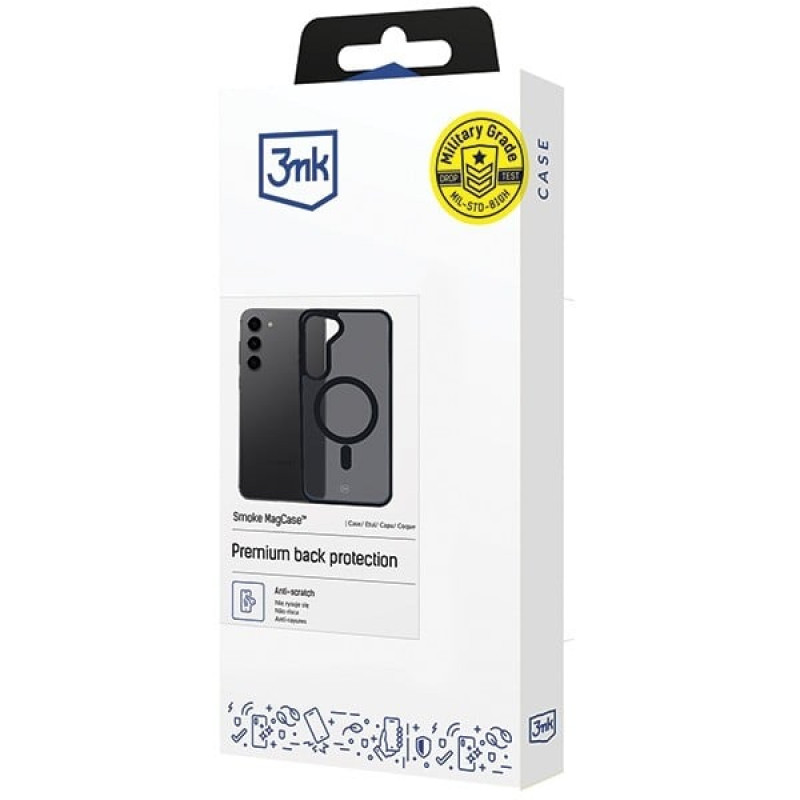 3MK Smoke MagCase com MagSafe para Samsung Galaxy S24, Semitransparente