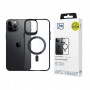3MK Satin Armor MagCase com MagSafe para Apple iPhone 12 Pro Max, transparente com moldura preta