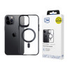 3MK Satin Armor MagCase com MagSafe para Apple iPhone 12 Pro Max, transparente com moldura preta