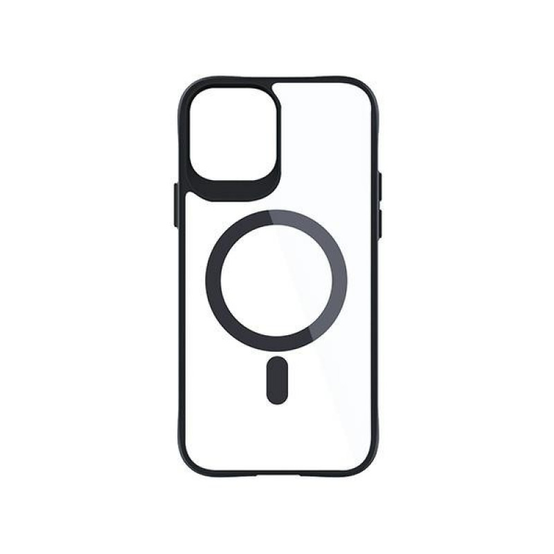 3MK Satin Armor MagCase com MagSafe para Apple iPhone 12 Pro Max, transparente com moldura preta