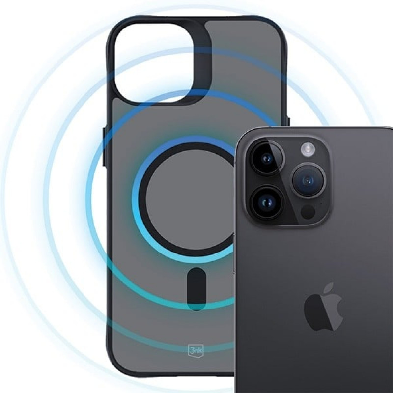 3MK Smoke MagCase com MagSafe para Apple iPhone 14 Pro, Semitransparente