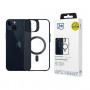 3MK Satin Armor MagCase com MagSafe para Apple iPhone 14 Plus, transparente com moldura preta (156076-0)