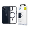 3MK Satin Armor MagCase com MagSafe para Apple iPhone 14 Plus, transparente com moldura preta (156076-0)