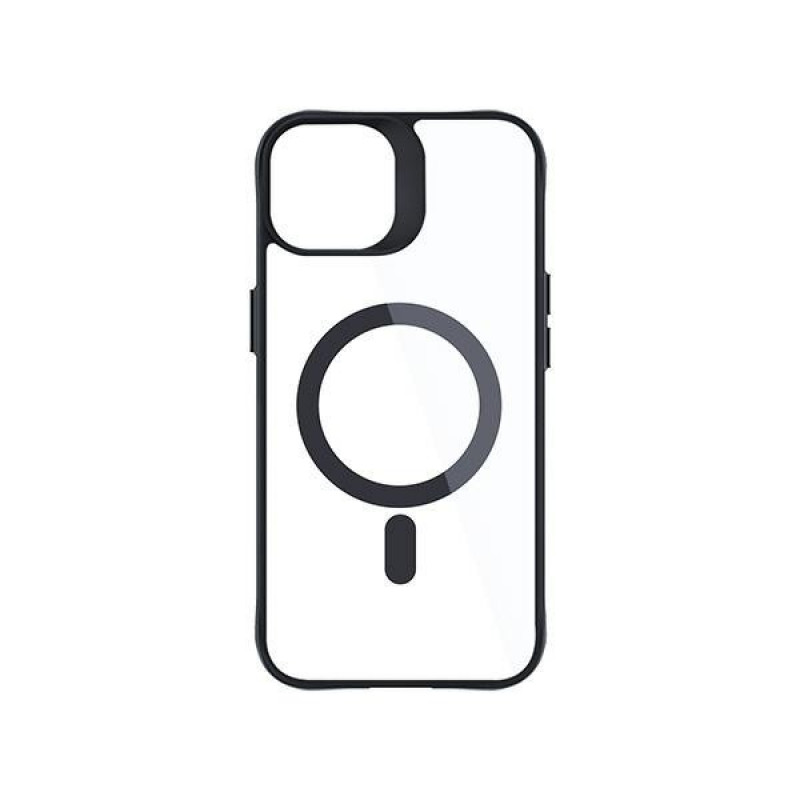 3MK Satin Armor MagCase com MagSafe para Apple iPhone 14 Plus, transparente com moldura preta (156076-0)
