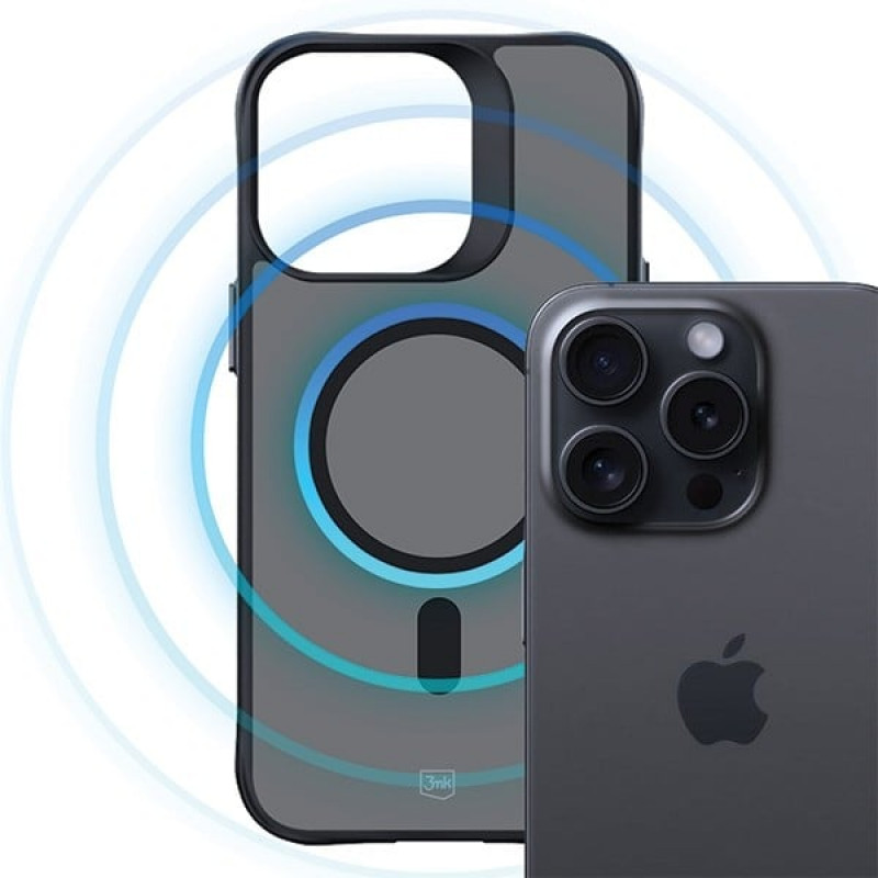 3MK Smoke MagCase com MagSafe para Apple iPhone 15 Pro Max, semitransparente (156061-0)