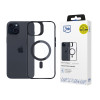 3MK Satin Armor MagCase com MagSafe para Apple iPhone 15 Plus, transparente com moldura preta (156080-0)