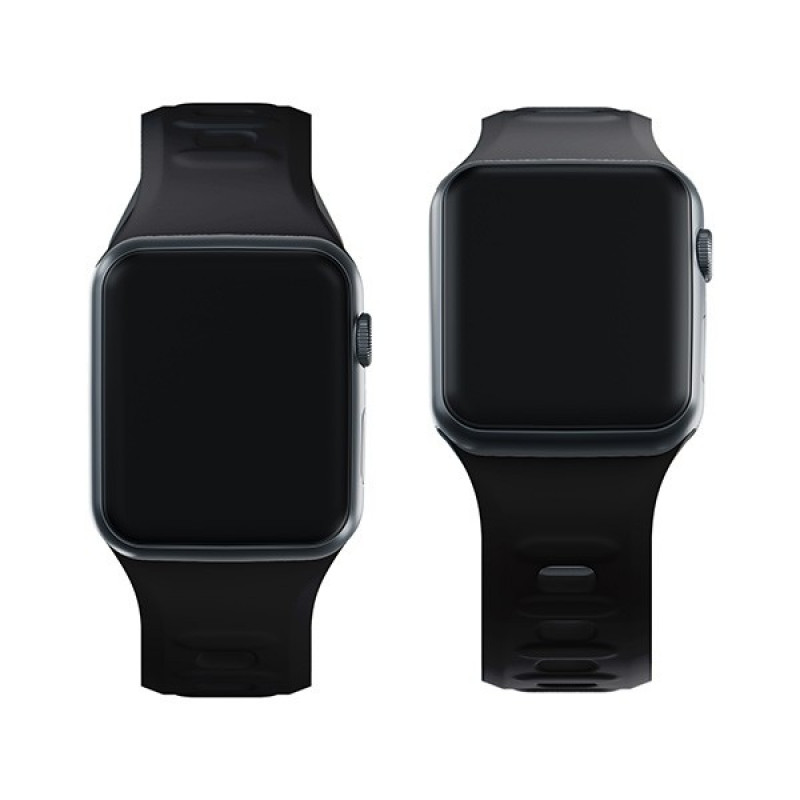 Pulseira de silicone 3mk para Apple Watch 38/40/41 mm, preta