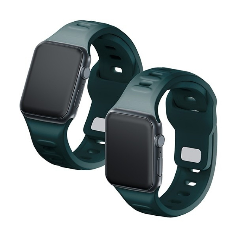 Pulseira de silicone 3mk para Apple Watch 38/40/41 mm, verde-escuro