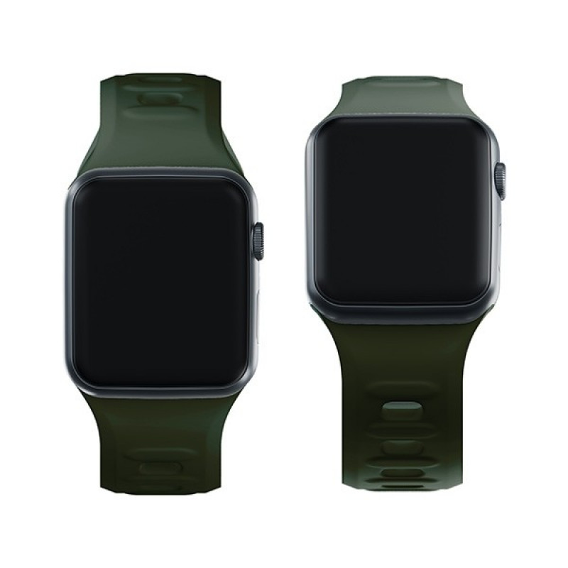 Pulseira de silicone 3mk para Apple Watch 38/40/41 mm, verde-escuro