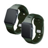 Pulseira de silicone 3mk para Apple Watch 38/40/41 mm, verde-escuro