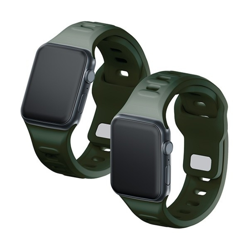 Pulseira de silicone 3mk para Apple Watch 38/40/41 mm, verde-escuro