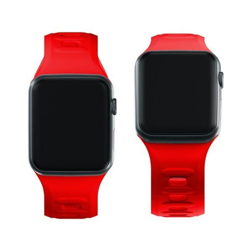 Pulseira de silicone 3mk para Apple Watch 38/40/41 mm, vermelha