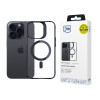 3MK Satin Armor MagCase com MagSafe para Apple iPhone 15 Pro, transparente com moldura preta