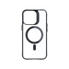 3MK Satin Armor MagCase com MagSafe para Apple iPhone 15 Pro, transparente com moldura preta