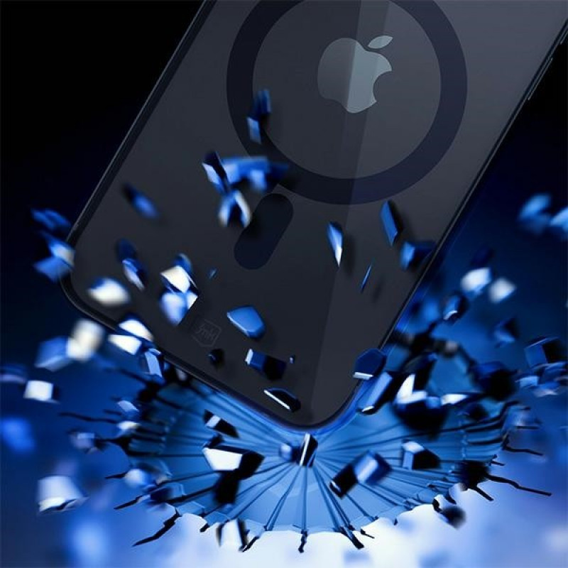 3MK Satin Armor MagCase com MagSafe para Apple iPhone 15 Pro, transparente com moldura preta