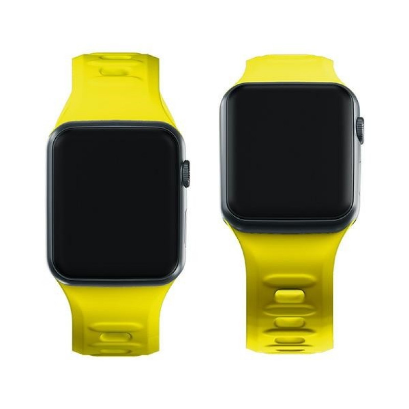 Pulseira de silicone 3mk para Apple Watch 38/40/41 mm, amarela