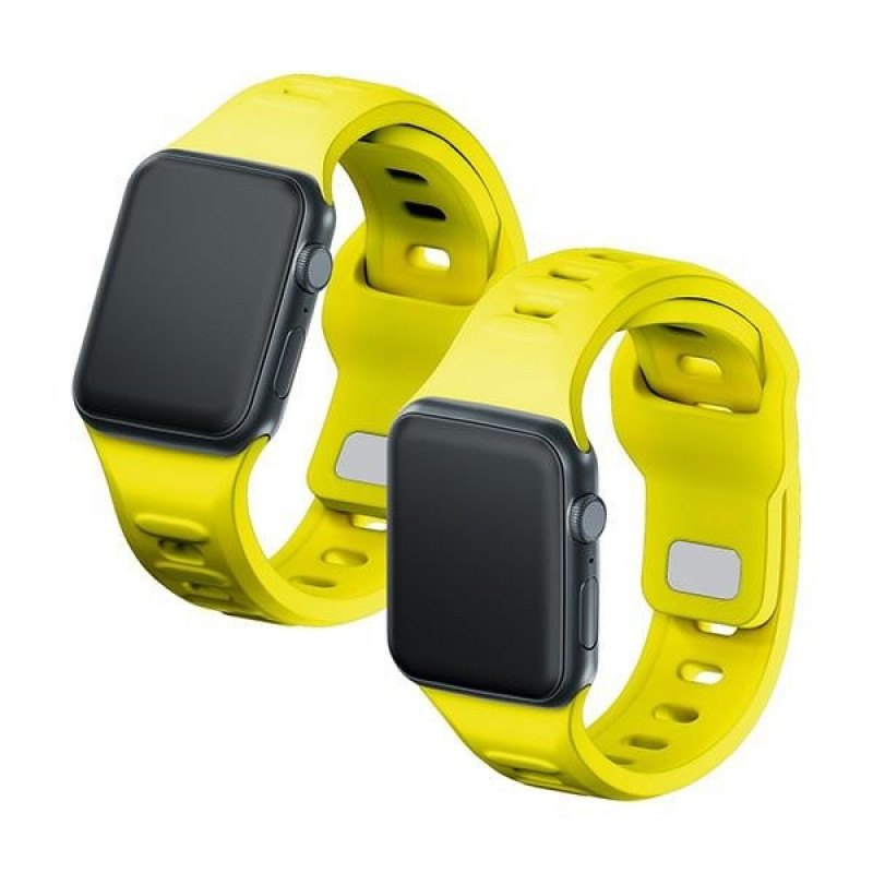 Pulseira de silicone 3mk para Apple Watch 38/40/41 mm, amarela