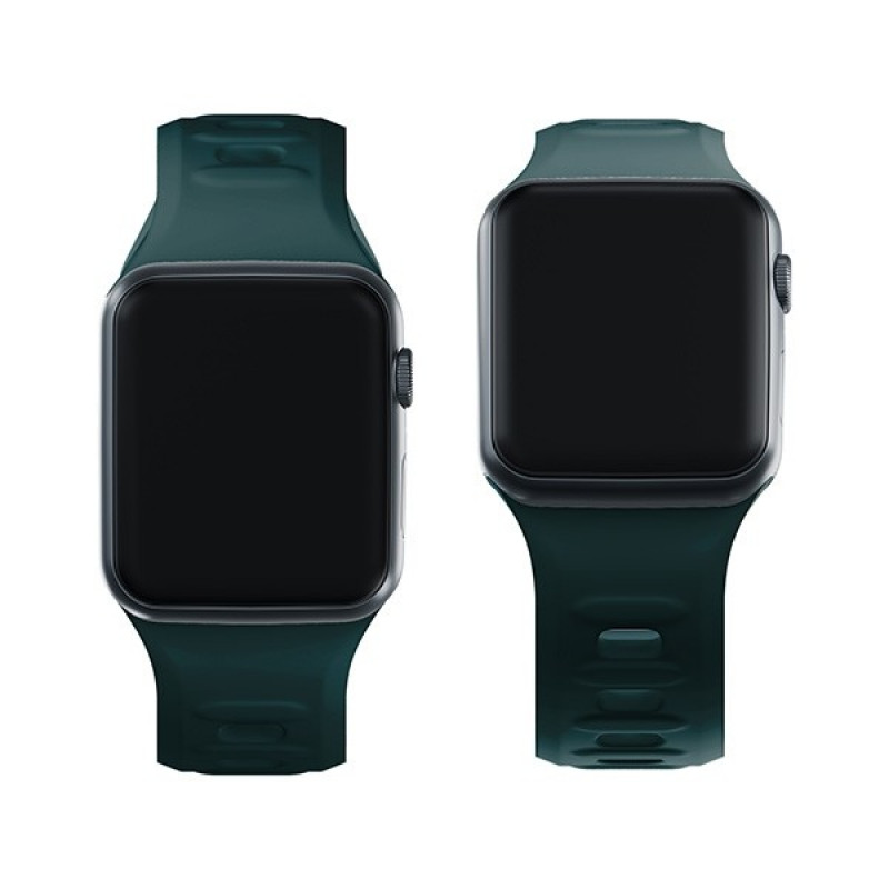Pulseira de silicone 3mk para Apple Watch 42/44/45/49 mm, verde-escuro