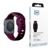 Pulseira de silicone 3mk para Apple Watch 42/44/45/49 mm, amora / borgonha