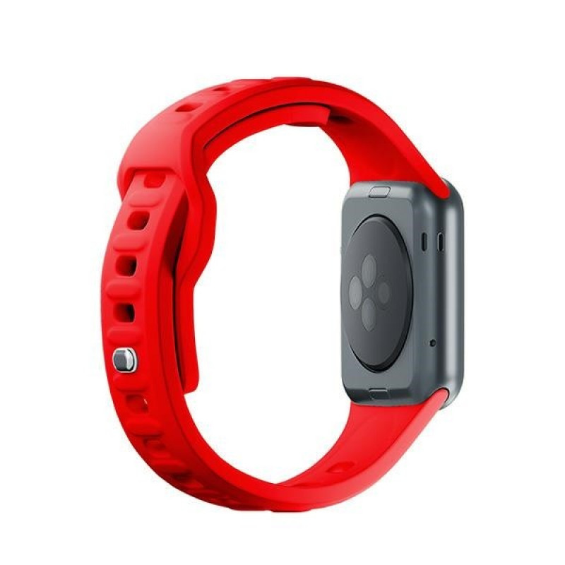 Pulseira de silicone 3mk para Apple Watch 42/44/45/49 mm, vermelha