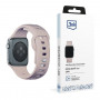 Pulseira de silicone 3mk para Apple Watch 42/44/45/49 mm, rosa-bege / latte
