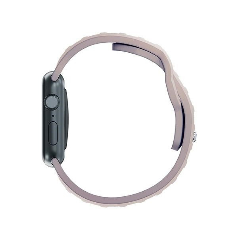 Pulseira de silicone 3mk para Apple Watch 42/44/45/49 mm, rosa-bege / latte