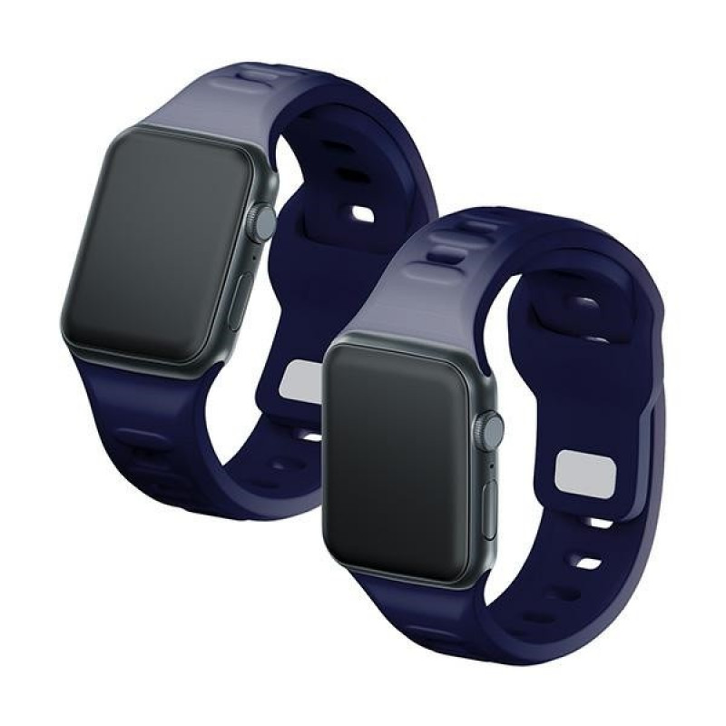 Pulseira de silicone 3mk para Apple Watch 42/44/45/49 mm, azul oceano