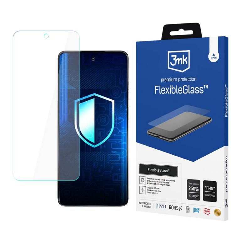 Protetor de ecrã em vidro híbrido 3MK FlexibleGlass para Motorola Moto G24 / G24 Power