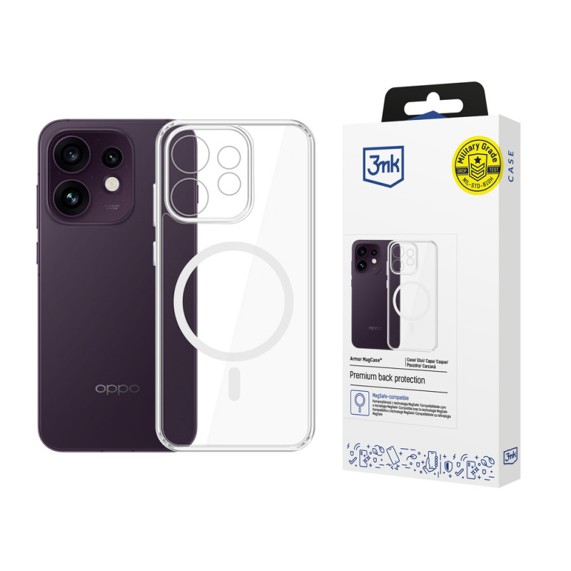 Capa 3MK Armor MagCase para Oppo Reno 16 F / Reno 16 FS (CPH2859), transparente