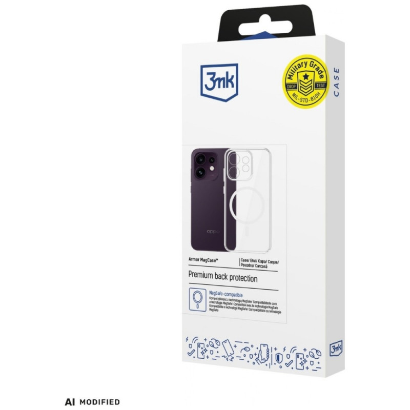 Capa 3MK Armor MagCase para Oppo Reno 16 F / Reno 16 FS (CPH2859), transparente