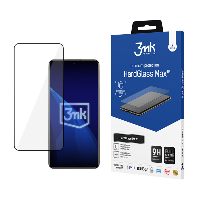 3MK HardGlass Max Redmi Note 15 Pro 4G vidro temperado, preto