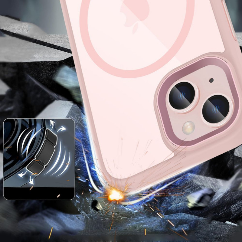 Capa Tech-Protect MagMat MagSafe para Apple iPhone 15, rosa/transparente