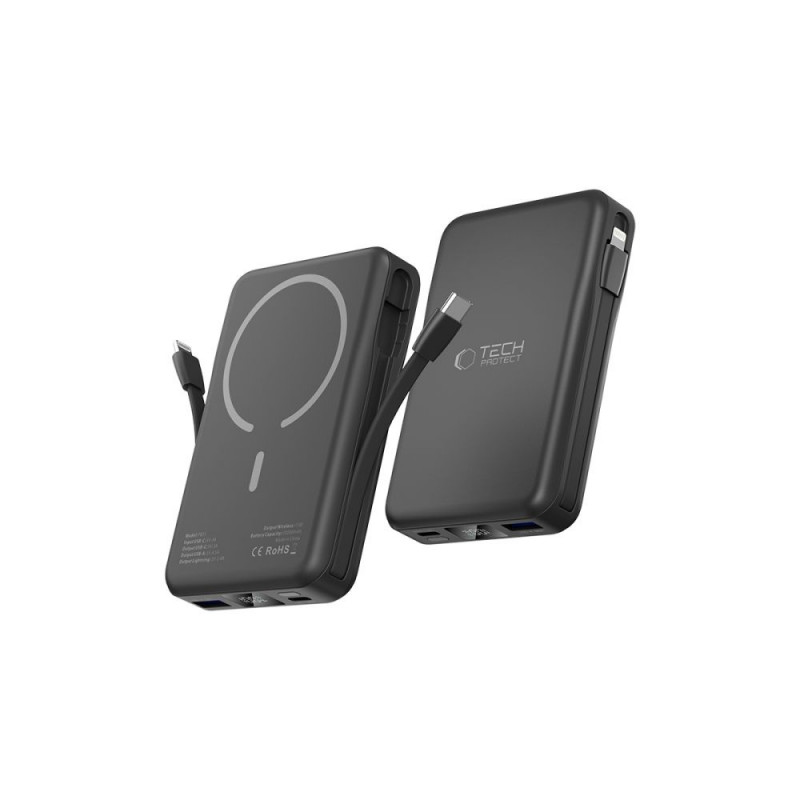 Tech-Protect PB31 LifeMag power bank MagSafe 10000 mAh, 15 W, preto