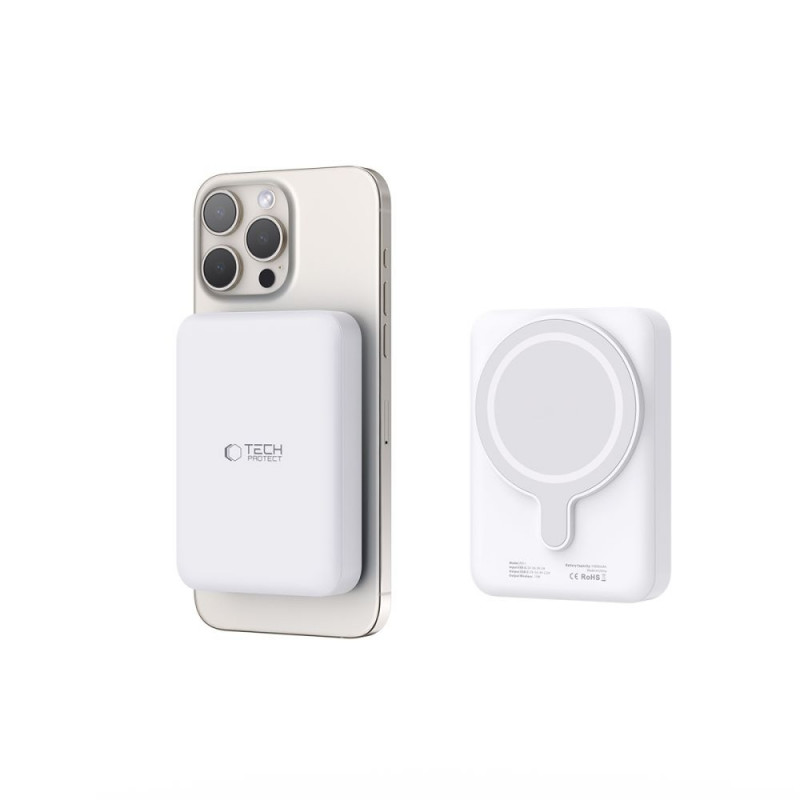 Tech-Protect PB11 LifeMag MagSafe power bank 10000 mAh, 15 W, branco